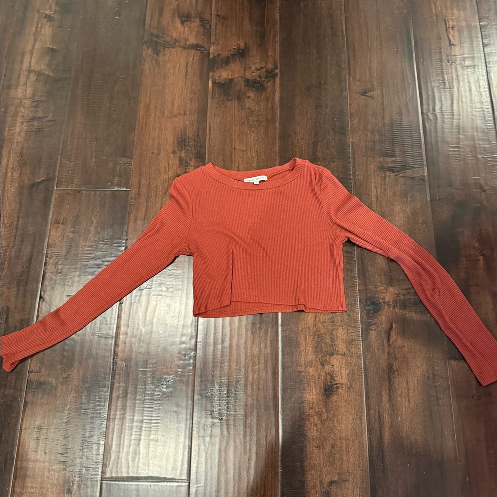 Foreign Exchange Rust Long Sleeve Crop Top
